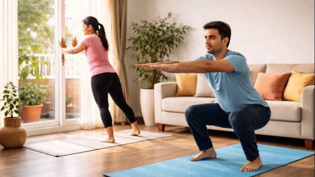 Beginner exercise routine at home for daily health and fitness