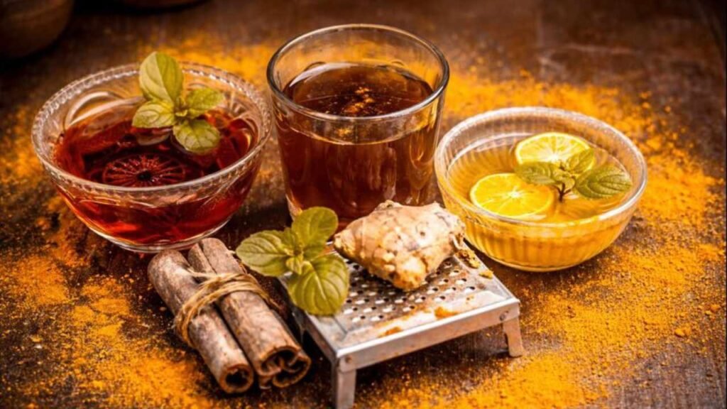 Home remedies made with natural Indian kitchen ingredients like turmeric ginger honey and herbs