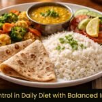portion control in daily diet shown with balanced Indian meal plate